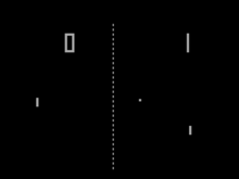 《乓》的橫長方形截圖，遊戲顯示玩家正在進行乒乓球比賽。