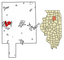 Location of LaSalle in LaSalle County, Illinois.