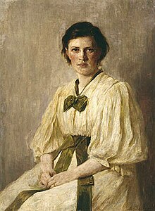 Painting of Marianne Weber in 1896, facing left