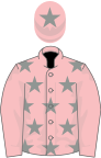 PINK, grey stars, pink sleeves, pink cap, grey star