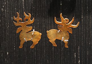 Jade pendants in the form of stags, Western Zhou.