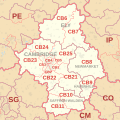 CB postcode area map