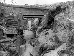 Men of the 11th Battalion, the Cheshire Regiment, near La Boisselle, July 1916