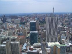 The Johannesburg skyline as viewed from the observation deck of the Carlton Centre.