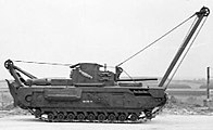 Armoured recovery vehicle variant of Churchill tank, with dummy gun, imitating an armed variant of the same tank