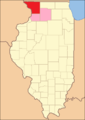 Jo Daviess between 1836 and 1837. Whiteside and Ogle counties remained temporarily attached to Jo Daviess until county governments could be organized.[9]