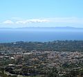 View of downtown Santa Barbara & Channel Islands from Franceschi Park.