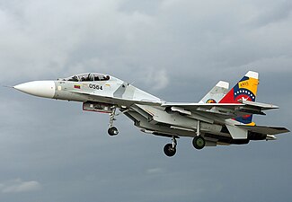 Avión de caza Sukhoi Su-30 de la Fuerza Aérea Venezolana.