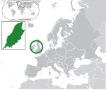 ヨーロッパにおけるマン島の地図