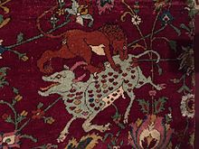 Dettaglio di tappeto persiano con animali, periodo safavide, Persia, XVI secolo, Museum für Kunst und Gewerbe