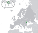 ヨーロッパにおけるモルドバの地図