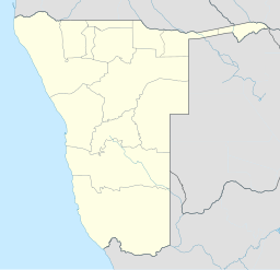 Stadens läge i Namibia