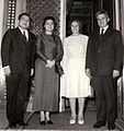 Image 57Norodom Sihanouk and his wife with Nicolae Ceauşescu and his wife Elena Ceauşescu, 1974 (from History of Cambodia)