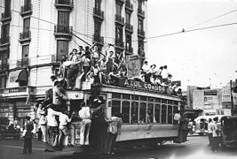 Workers celebrating the "birth of Peronism"