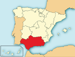 Lokasi Andalucía di Spanyol