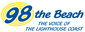 Logo as 98 The Beach "The Voice of The Lighthouse Coast" from 2005-2021