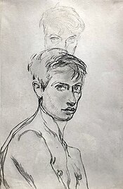 Self-Portrait with Seated Male Nude in 1908