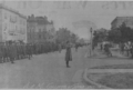 Retreat formations held on Military Walk before marching into Sbisa Hall for evening dinner in 1917.