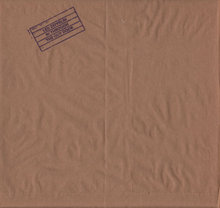 One of paper bag sleeve variants for original vinyl release, whose stamped logo was also used as part of front cover for original tape releases, and 2015 remastered.