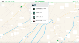 Schermata di Trova iPhone su iCloud.