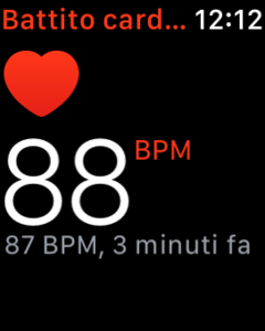 L'applicazione Battito cardiaco su watchOS 3.