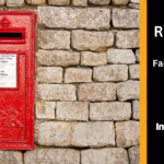 Blog header showing red postbox set into a wall and the blog title on the right