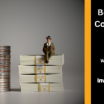 Blog header image showing two person-miniatures each sitting on a stack of money with the blog title on the right