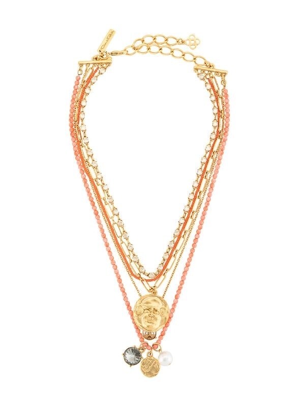 Oscar De La Renta Tiered Charm Necklace