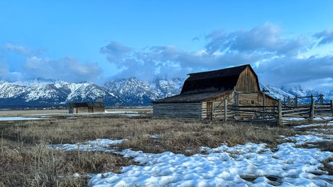 The John Moulton barn in the Mormon Row Historic District in Grand Teton National Park is one of the most photographed. This picture was taken April 28, 2024.