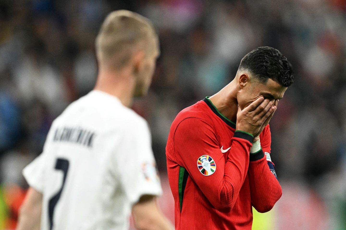 Cristiano Ronaldo rode an emotional roller coaster in Portugal's round of 16 win over Slovenia.