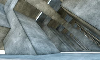 3D rendering Abstract concrete interior with geometric shapes, modern architecture background. mockup, layout.