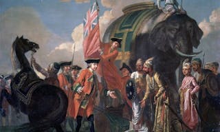 羅伯特·克萊武，英國東印度公司的奠基人 Lord Clive meeting with Mir Jafar after the Battle of Plassey  NPG title: Robert Clive and Mir Jafar after t