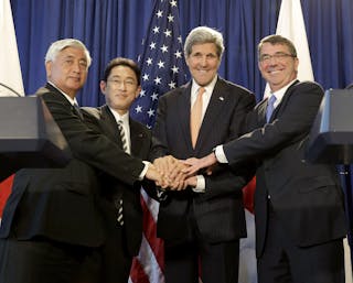 Fumio Kishida, Gen Nakatani,  John Kerry,  Ashton Carter