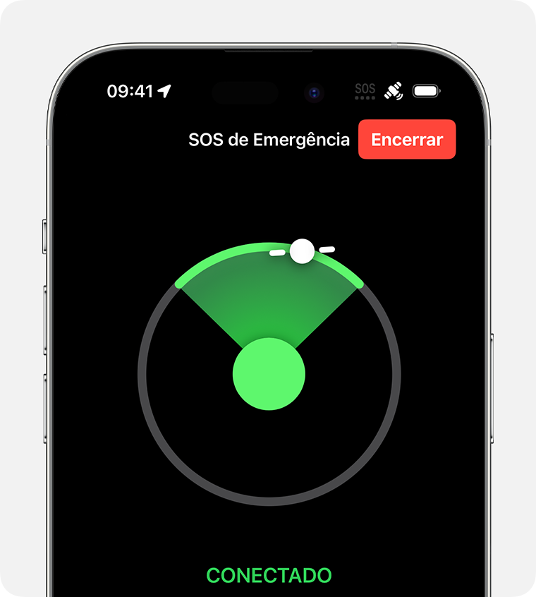 Siga as instruções na tela para se conectar e permanecer conectado a um satélite.