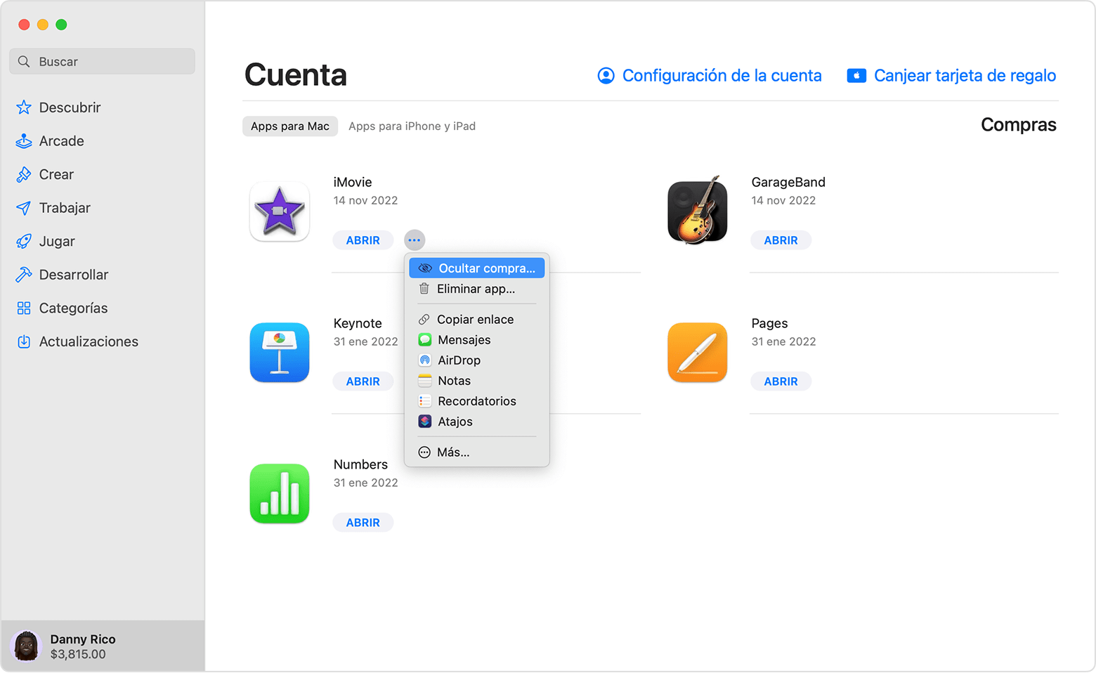 macos-ventura-app-store-purchased-hide-purchase