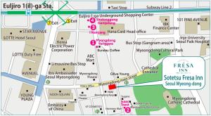 a map of the city of philadelphia w obiekcie Sotetsu Fresa Inn Seoul Myeong-dong w Seulu