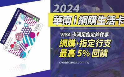 2024華南i網購生活卡，網購/指定行動支付享5%回饋