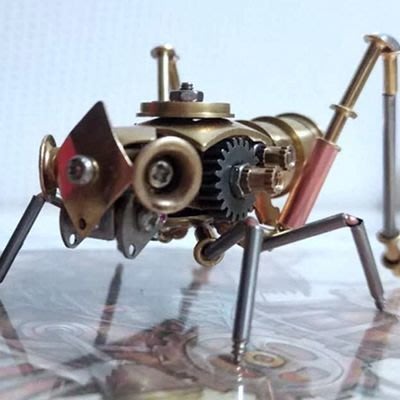 蒸汽朋克機械昆蟲小蟋蟀全金屬模型純手工工藝品創意擺件開心購 促銷 新品