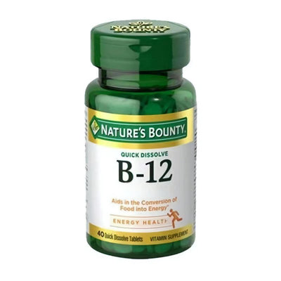 自然之寶維生素B12維他命 鈷胺素 40粒 美商NATURE'S BOUNTY QUICK DISSOLVE