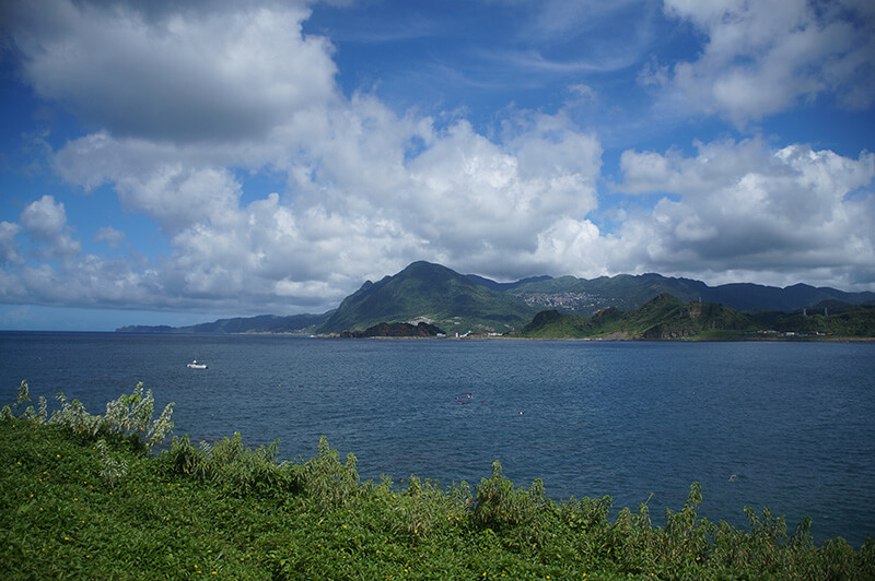 潮境公園眺望出去的基隆山跟九份