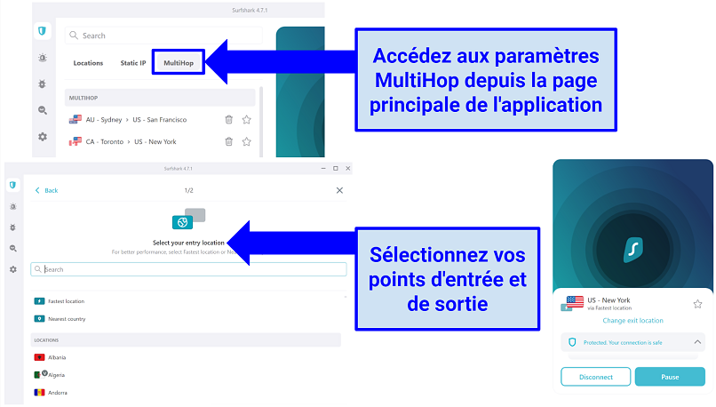 Screenshot showing how to create Dynamic MultiHop on Surfshark