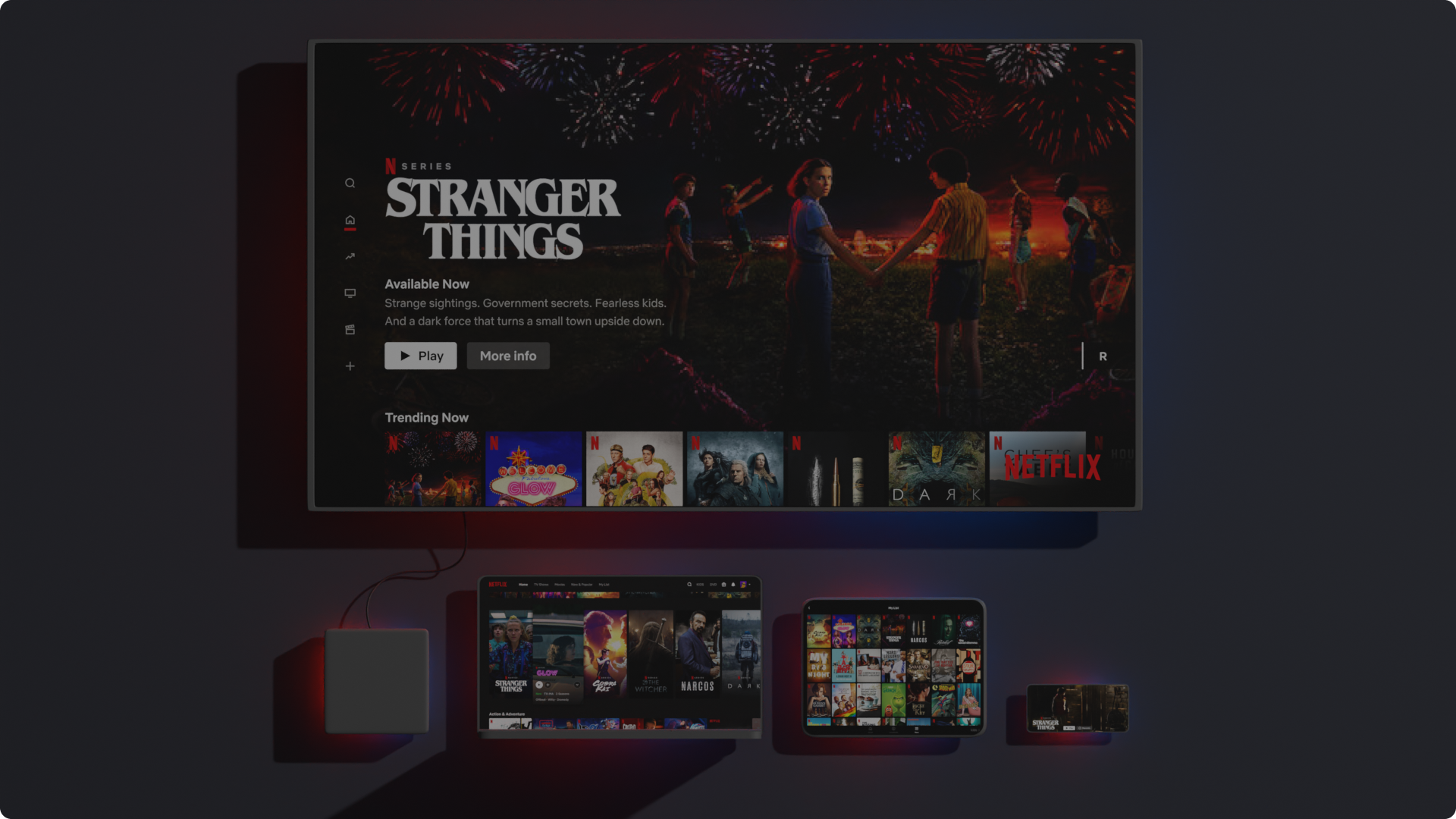 Některá zařízení podporující Netflix zobrazená sestupně