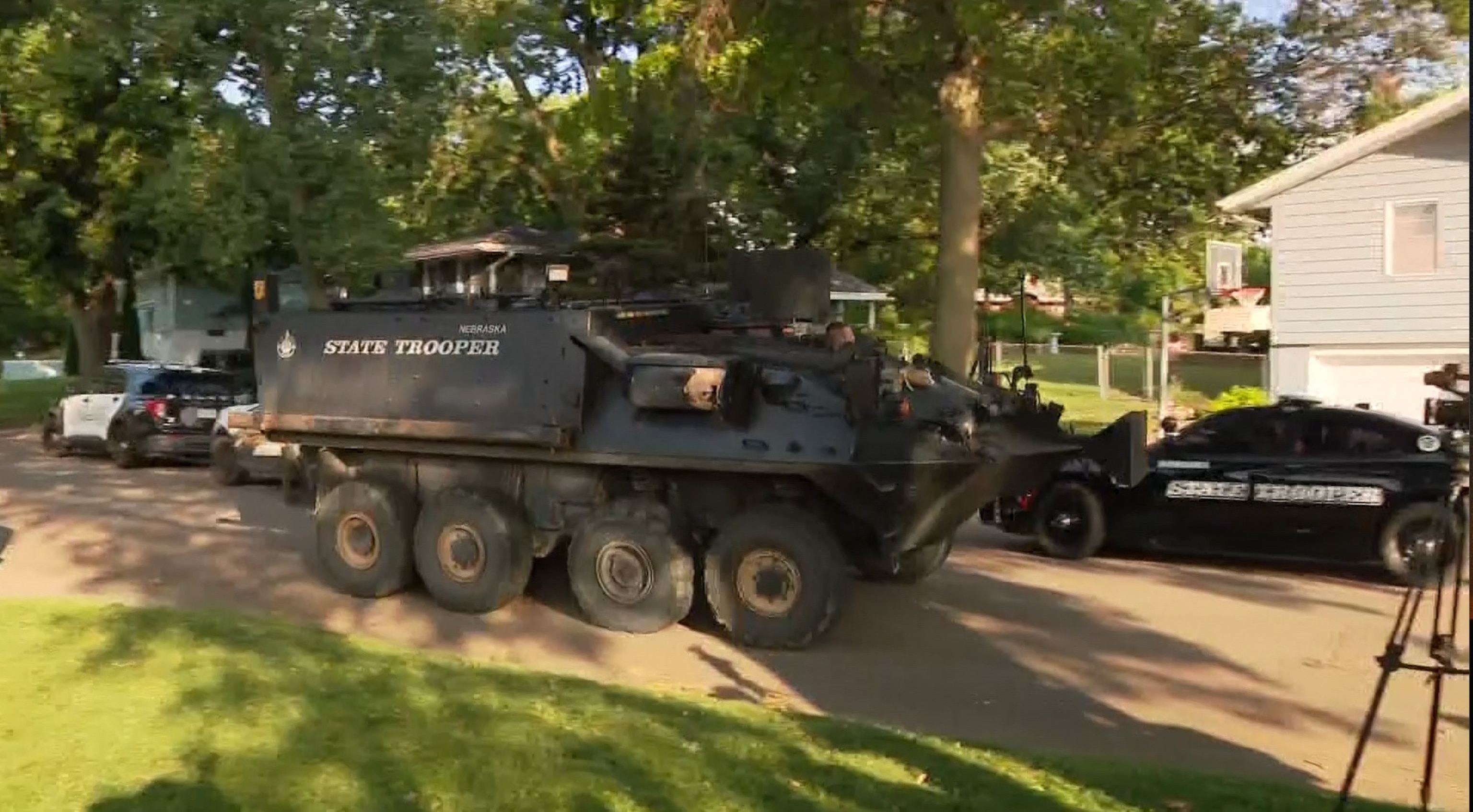 PHOTO: In this screen grab from a video, law enforcement officials are shown at the scene of a shooting in Crete, Nebraska, on June 28, 2024.