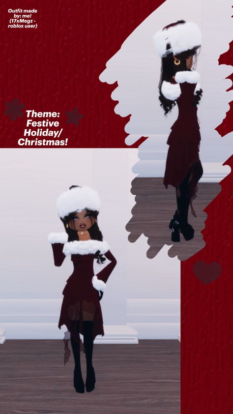 Dress to Impress (Roblox) Outfit - VIP + moongazer girl set needed - for festive holiday/Christmas theme! Festival Outfits, Mean Girls, Theme Dress, Holiday Themes, Holiday Festival, Holiday Dresses, Christmas Themes, Dress To Impress, Christmas Holidays