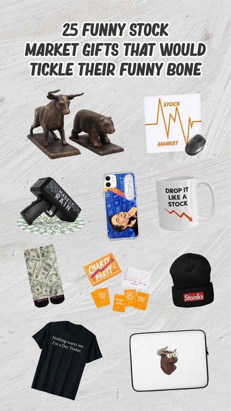 Stock Market Party Theme, Stock Market Gifts, Gifts For Finance Guys, Stock Trader, Funny Statements, Stock Broker, Make It Rain, Price Chart, School Games