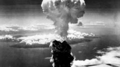1945年8月9日，日本長崎原爆��上空出現的（Credit: PA）