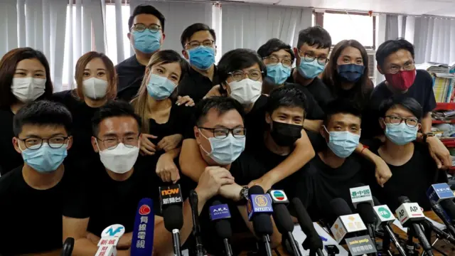 香港民主派立法会初选“抗争派”参选人共同会见媒体记者（15/7/2020）