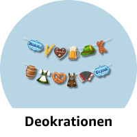 Deko. Sortiment von Oktoberfestprodukten (Girlanden mit traditionellen Motiven)