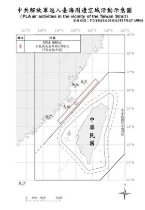 17共機.艦.船擾台 1架次逾越海峽中線 國軍嚴密應處