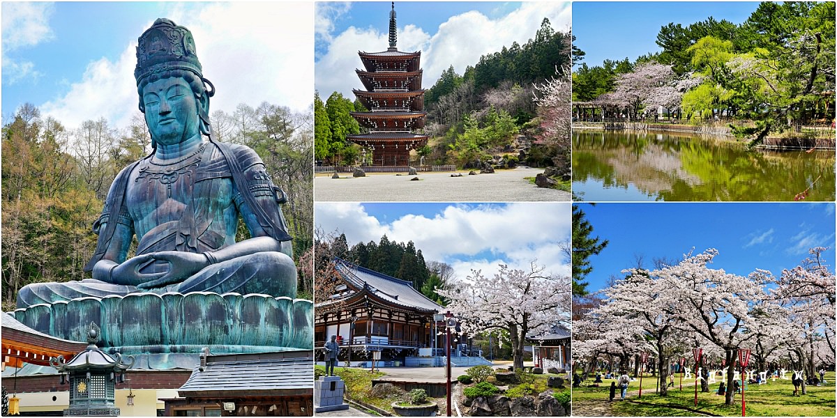 青森縣青森市 青龍寺 昭和大佛 合浦公園 櫻花